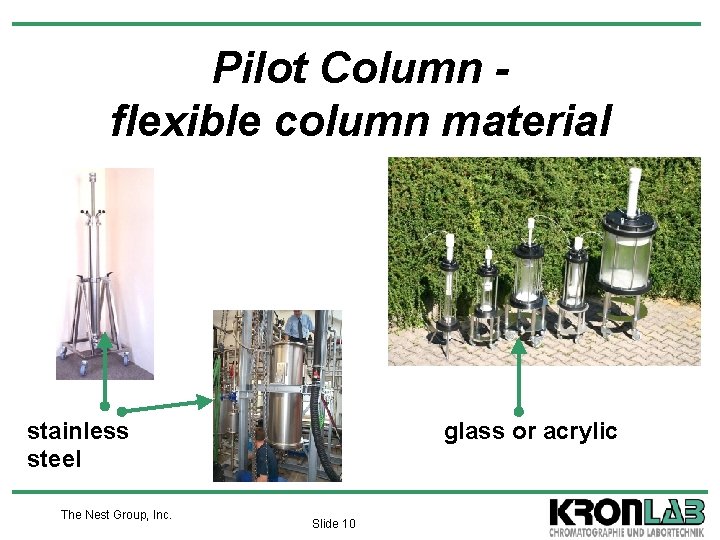 Pilot Column flexible column material stainless steel The Nest Group, Inc. glass or acrylic