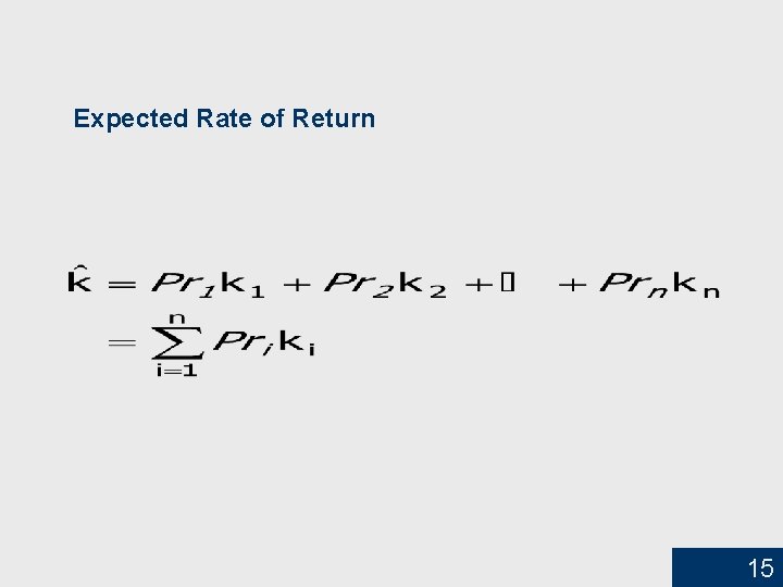 Expected Rate of Return 15 