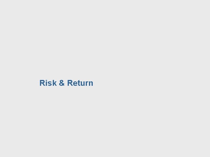 Risk & Return 