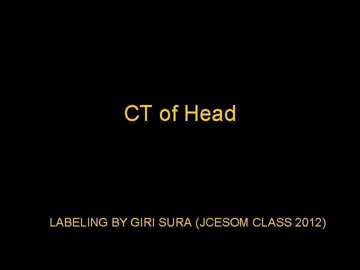 CT of Head LABELING BY GIRI SURA (JCESOM CLASS 2012) 