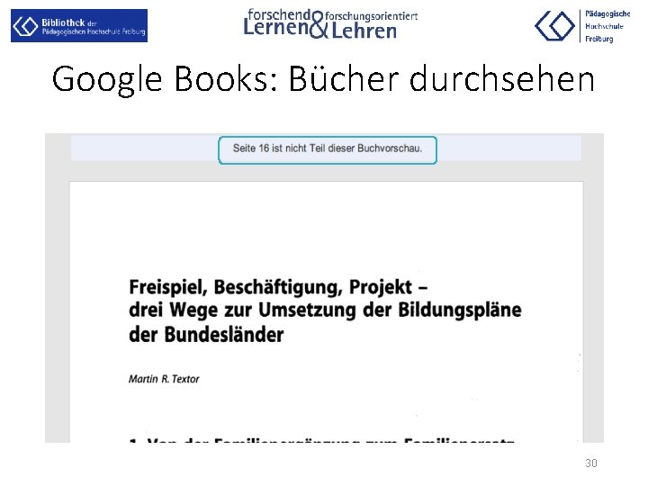 Google Books: Bücher durchsehen 30 