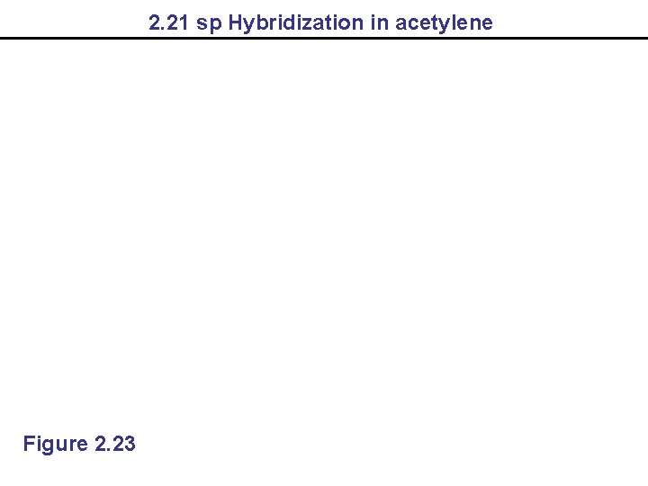 2. 21 sp Hybridization in acetylene Figure 2. 23 