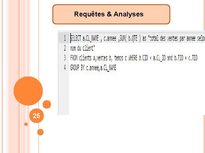 Requêtes & Analyses 25 