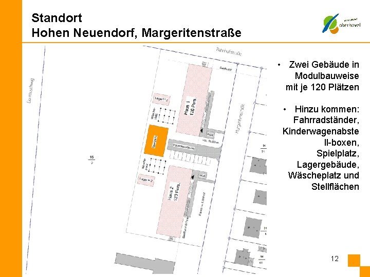 Standort Hohen Neuendorf, Margeritenstraße • Zwei Gebäude in Modulbauweise mit je 120 Plätzen •