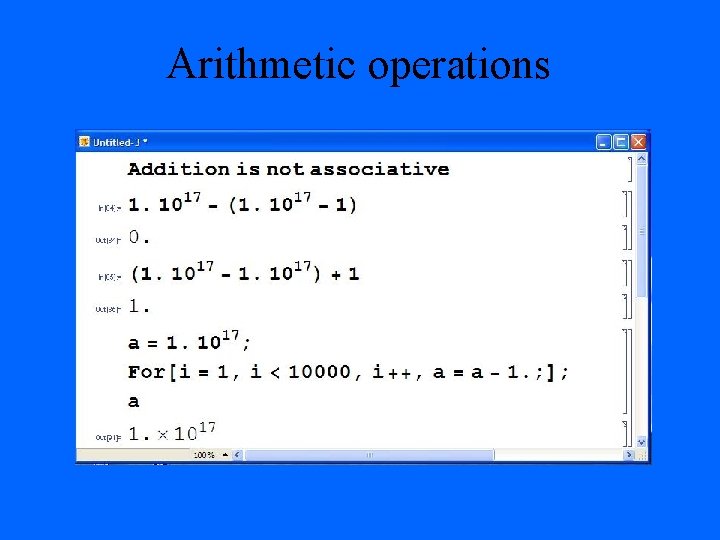 Arithmetic operations 