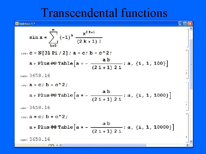 Transcendental functions 