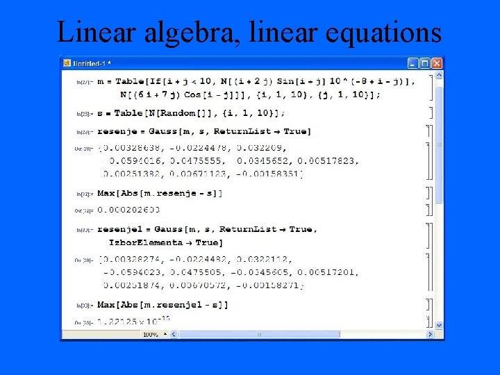 Linear algebra, linear equations 