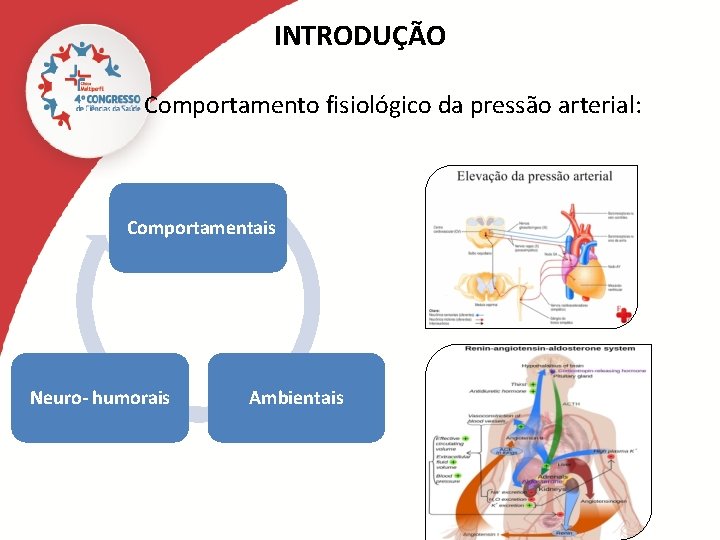 INTRODUÇÃO Comportamento fisiológico da pressão arterial: Comportamentais Neuro- humorais Ambientais 