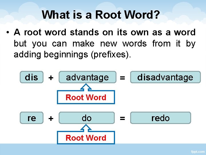 What is a Root Word? • A root word stands on its own as