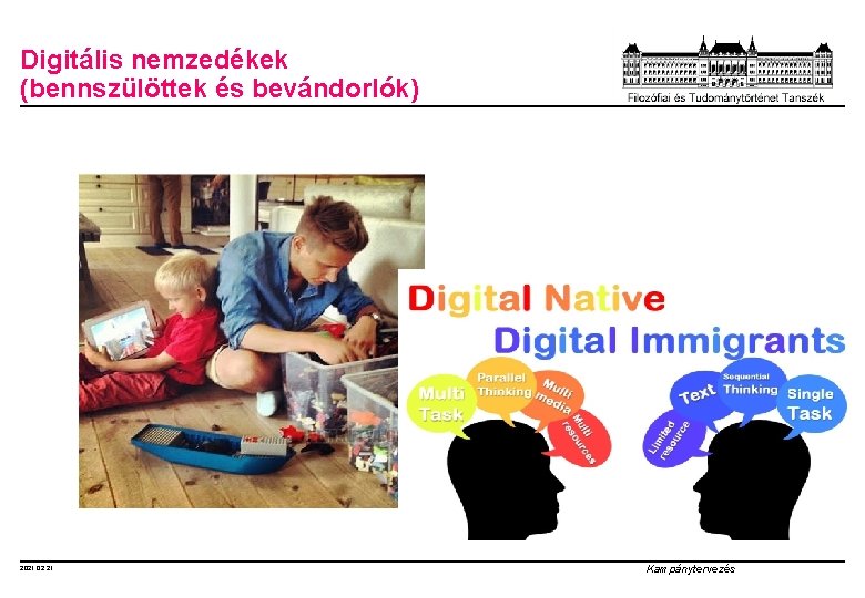 Digitális nemzedékek (bennszülöttek és bevándorlók) 2021. 02. 21. Kampánytervezés 