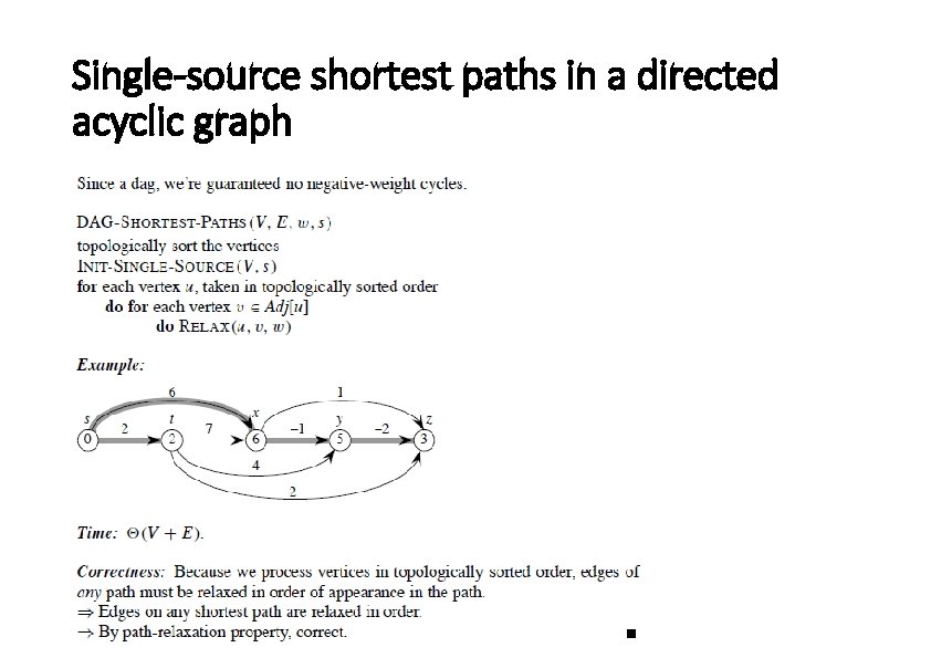 Single-source shortest paths in a directed acyclic graph 