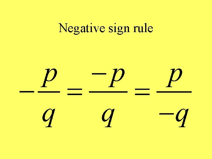 Negative sign rule 