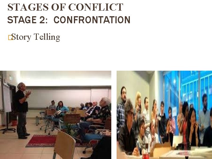 STAGES OF CONFLICT STAGE 2: CONFRONTATION �Story Telling 