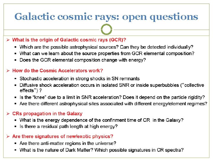 Galactic cosmic rays: open questions 