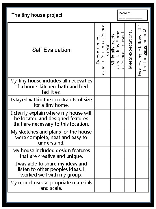 My tiny house includes all necessities of a home: kitchen, bath and bed facilities.