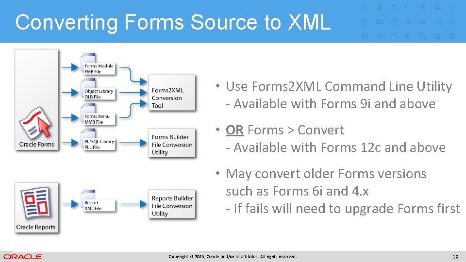 Converting Forms Source to XML • Use Forms 2 XML Command Line Utility - Converting Forms Source to XML • Use Forms 2 XML Command Line Utility -