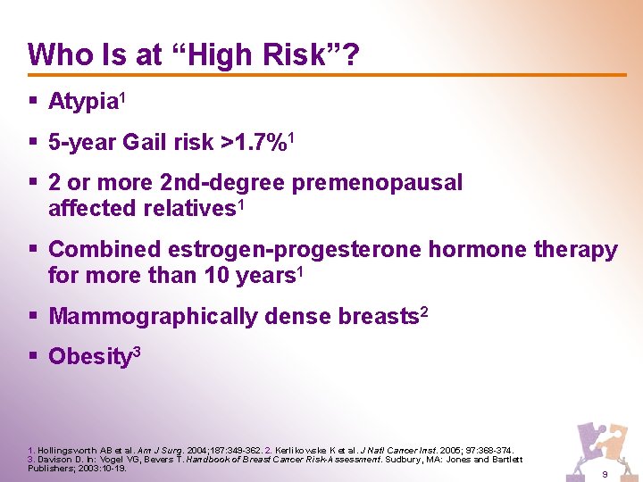 Who Is at “High Risk”? § Atypia 1 § 5 -year Gail risk >1.