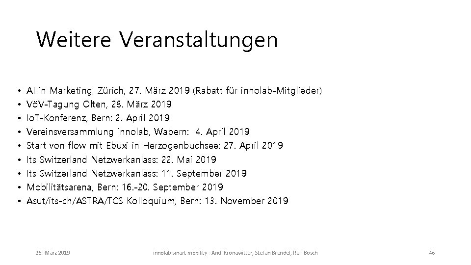 Weitere Veranstaltungen • • • AI in Marketing, Zürich, 27. März 2019 (Rabatt für