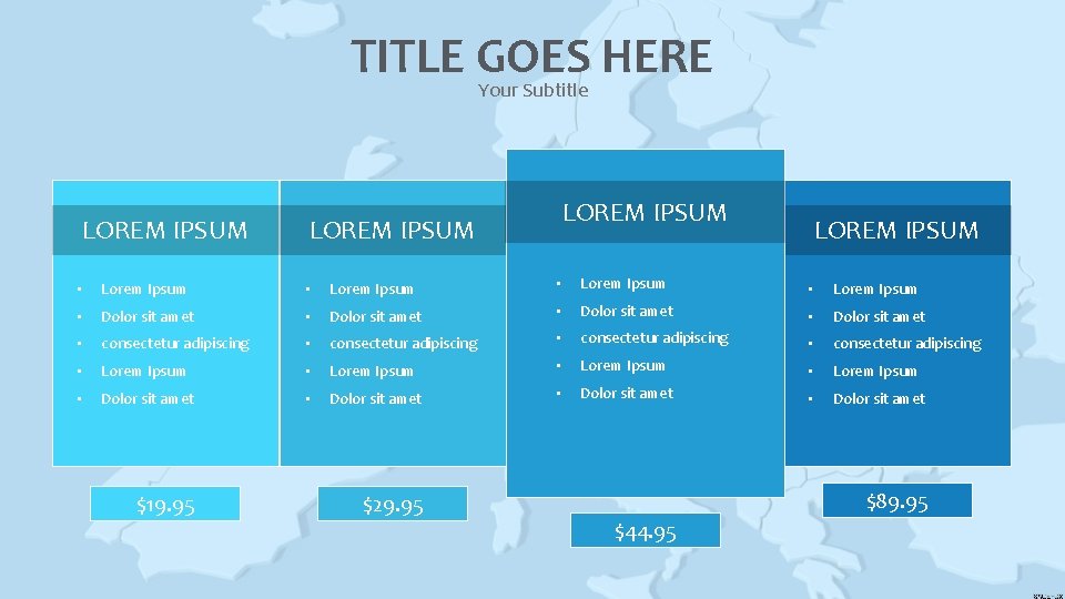 TITLE GOES HERE Your Subtitle LOREM IPSUM • Lorem Ipsum • Dolor sit amet