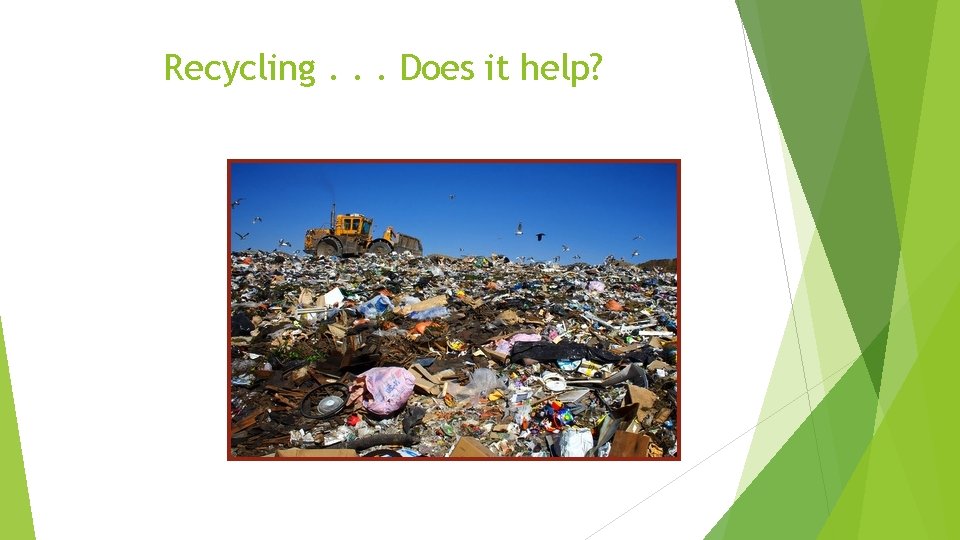 Recycling. . . Does it help? 