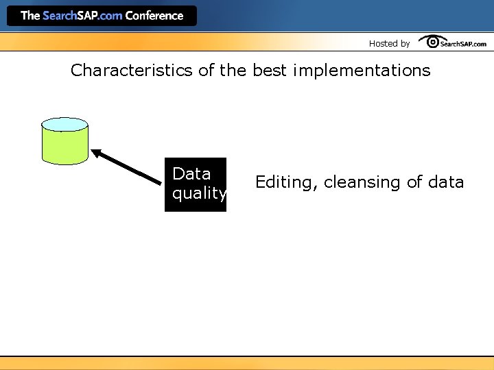 Hosted by Characteristics of the best implementations Data quality Editing, cleansing of data 