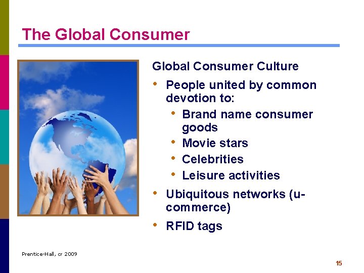 The Global Consumer Culture • People united by common devotion to: • Brand name