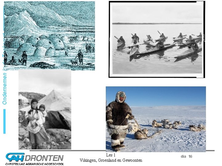 Ondernemen in de Toekomst Les 1 Vikingen, Groenland en Gewoonten dia 16 