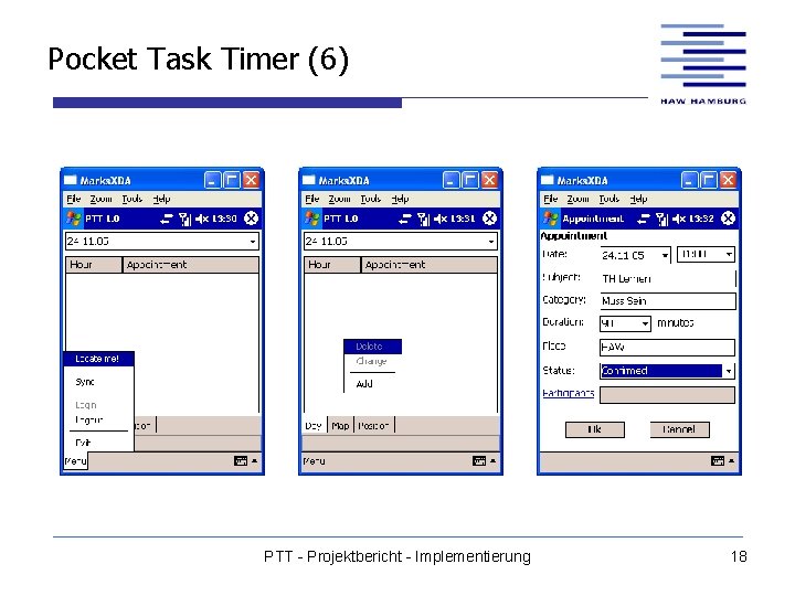 Pocket Task Timer (6) PTT - Projektbericht - Implementierung 18 