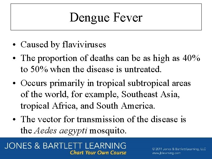 Dengue Fever • Caused by flaviviruses • The proportion of deaths can be as