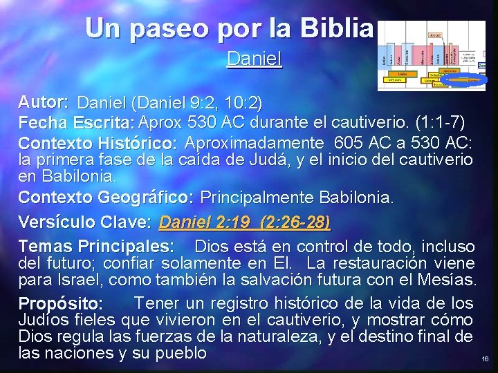 Un paseo por la Biblia (L 25) Daniel Autor: Daniel (Daniel 9: 2, 10: