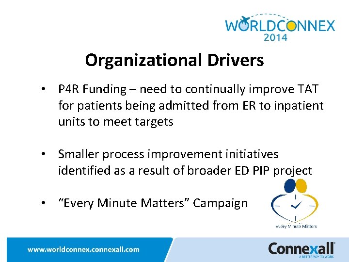 Organizational Drivers • P 4 R Funding – need to continually improve TAT for