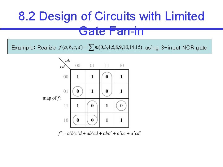8. 2 Design of Circuits with Limited Gate Fan-in Example: Realize using 3 -input 8. 2 Design of Circuits with Limited Gate Fan-in Example: Realize using 3 -input