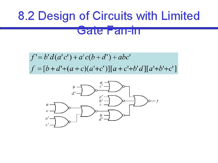 8. 2 Design of Circuits with Limited Gate Fan-in 8. 2 Design of Circuits with Limited Gate Fan-in