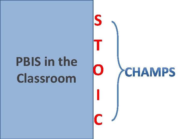 S T PBIS in the O Classroom I C 