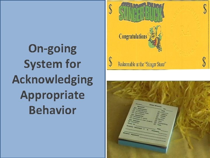 On-going System for Acknowledging Appropriate Behavior 