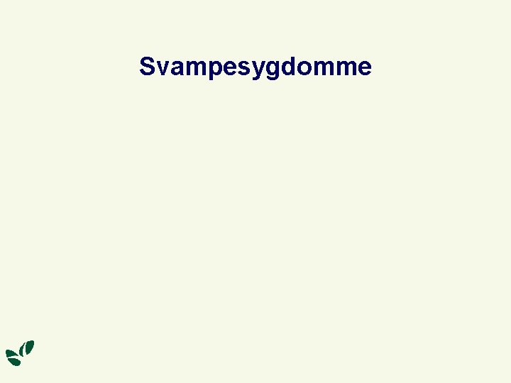 Svampesygdomme 