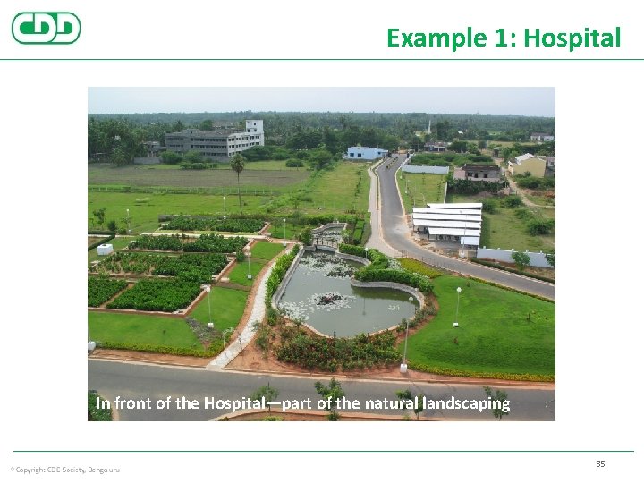 Example 1: Hospital In front of the Hospital—part of the natural landscaping 35 