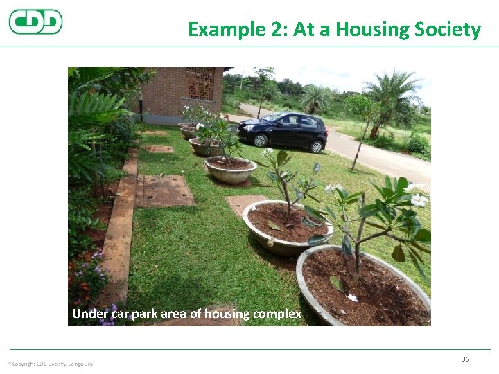 Example 2: At a Housing Society Under car park area of housing complex 36