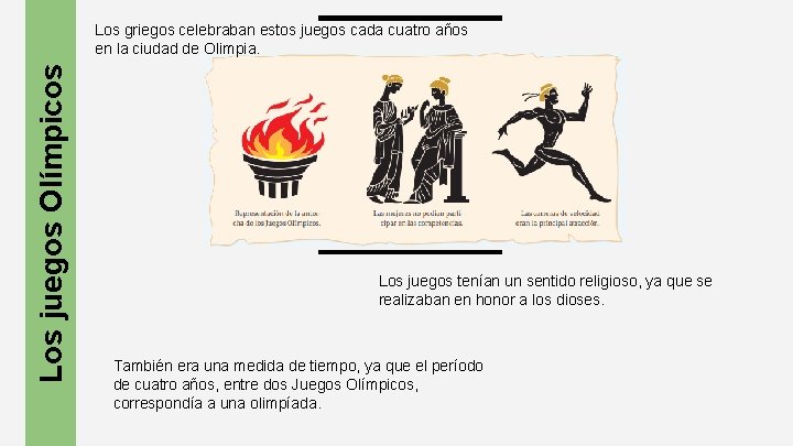 Los juegos Olímpicos Los griegos celebraban estos juegos cada cuatro años en la ciudad