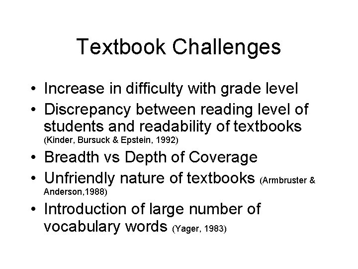 Adapting Textbook and Activities in Science Tom Scruggs