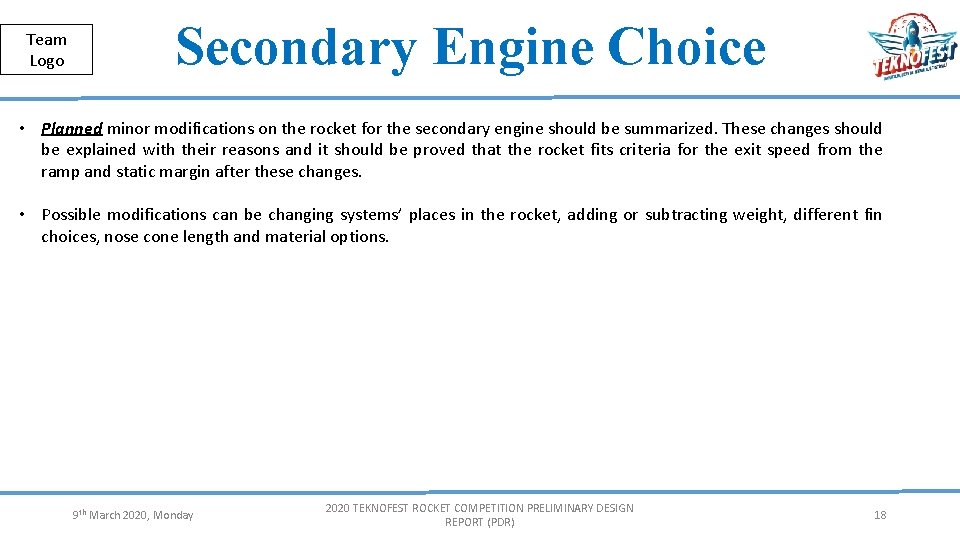 Herkese Açık | Public Team Logo Secondary Engine Choice • Planned minor modifications on