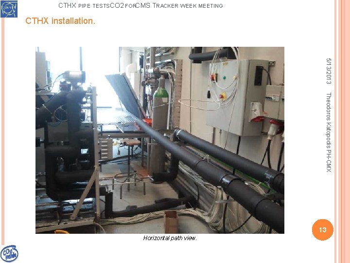 CTHX PIPE TESTSCO 2 FORCMS T RACKER WEEK MEETING CTHX installation. 5/13/2013 Theodoros Katopodis