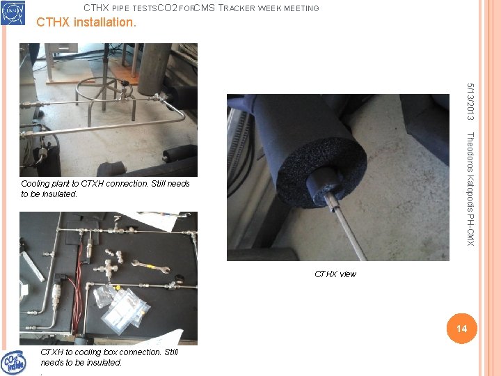 CTHX PIPE TESTSCO 2 FORCMS T RACKER WEEK MEETING CTHX installation. 5/13/2013 Theodoros Katopodis