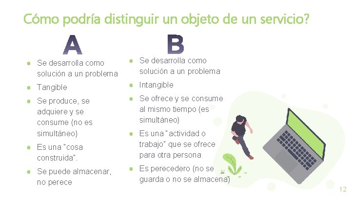 Cómo podría distinguir un objeto de un servicio? ● Se desarrolla como solución a