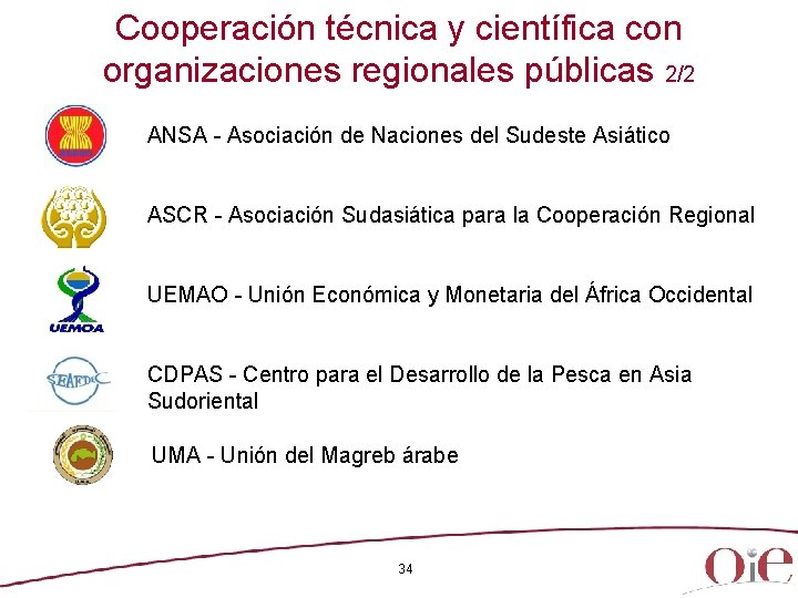 Cooperación técnica y científica con organizaciones regionales públicas 2/2 ANSA - Asociación de Naciones