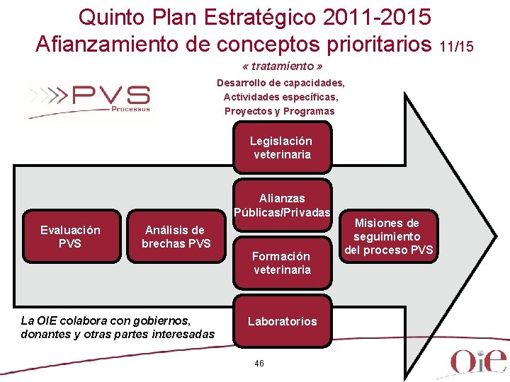 Quinto Plan Estratégico 2011 -2015 Afianzamiento de conceptos prioritarios 11/15 « tratamiento » Desarrollo