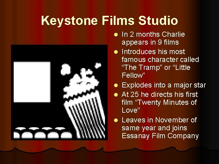 Keystone Films Studio l l l In 2 months Charlie appears in 9 films
