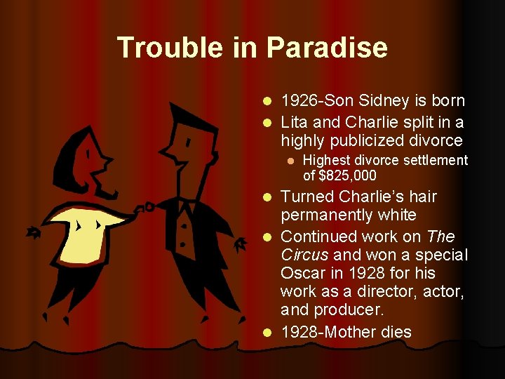 Trouble in Paradise 1926 -Son Sidney is born l Lita and Charlie split in