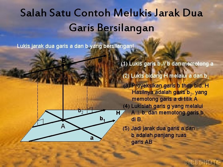 Salah Satu Contoh Melukis Jarak Dua Garis Bersilangan Lukis jarak dua garis a dan