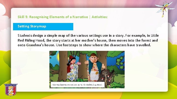 Skill 5: Recognising Elements of a Narrative | Activities: Setting Storymap Students design a